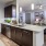 a kitchen with open countertop