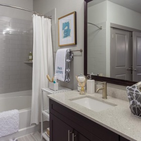 Bathroom options with thoughtful details bathroom with shower/tub combo