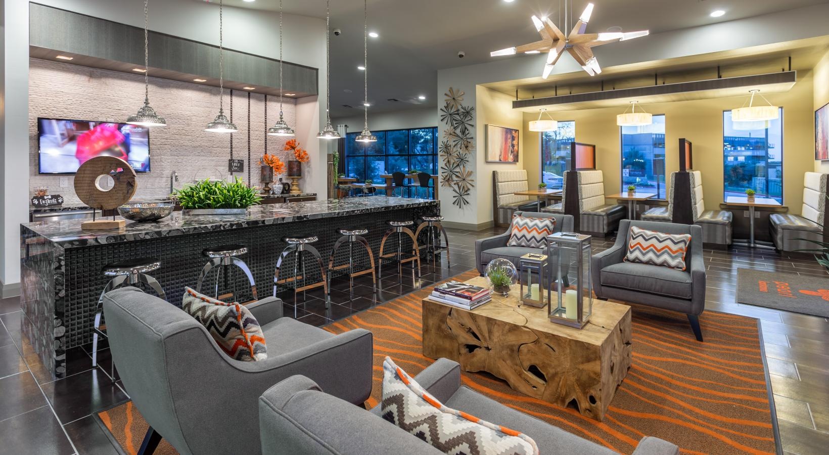 Enjoy our resident-only features clubhouse kitchen with eating booths