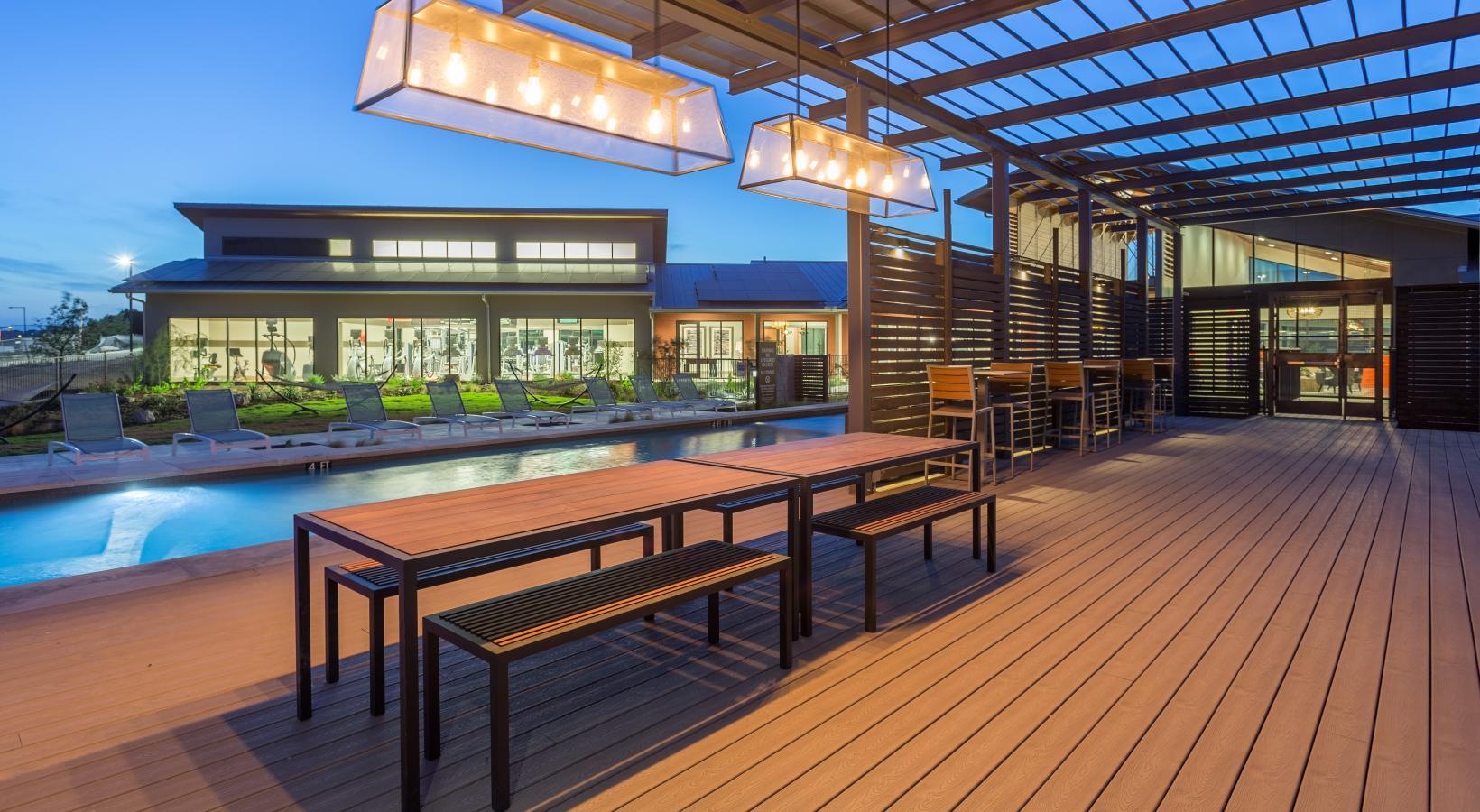 Access to resident-only features pergola covered patio deck next to pool