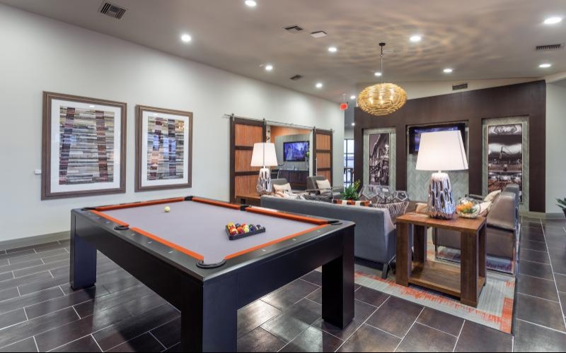 clubroom with billiards table